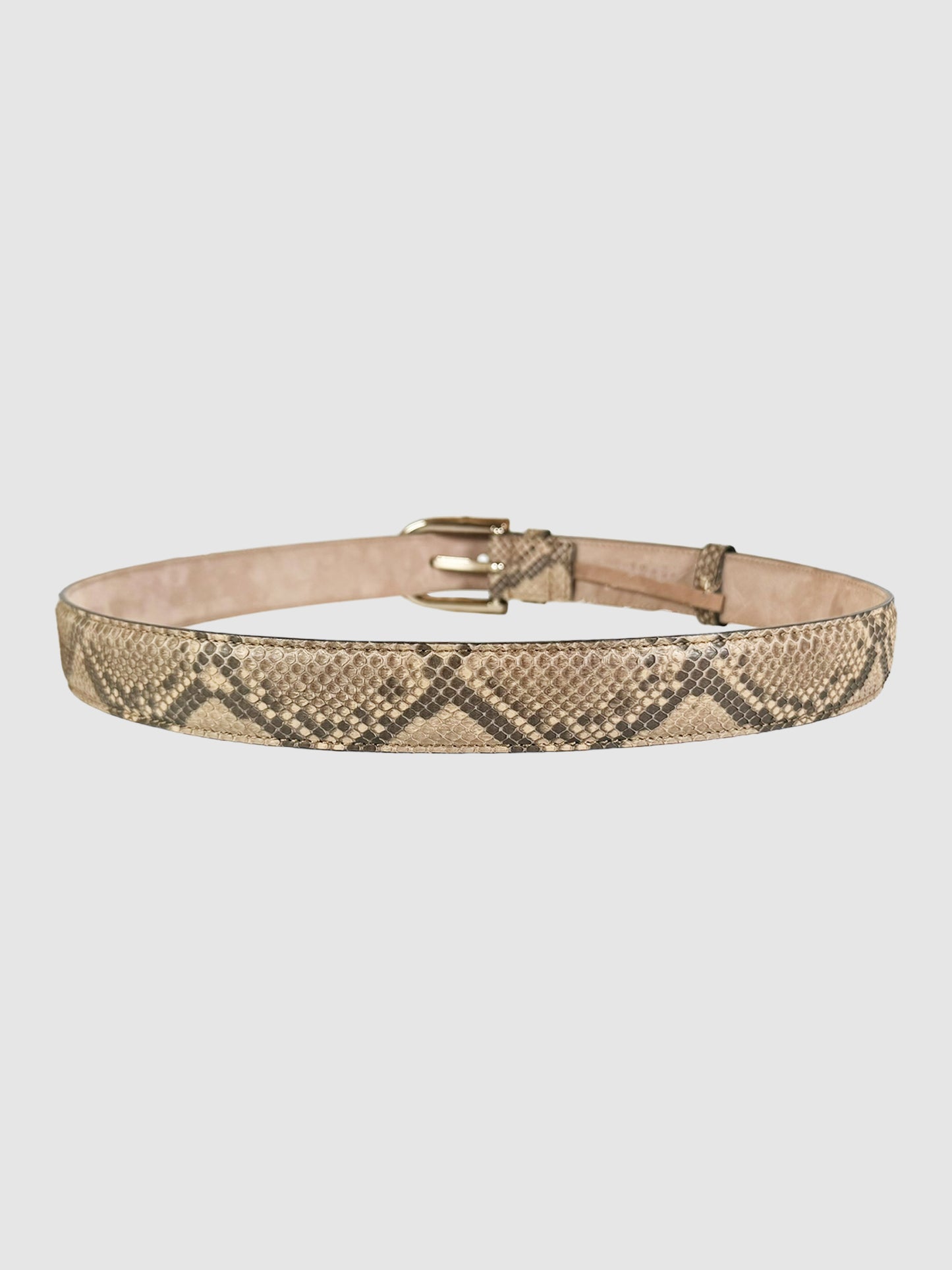 Bamboo Buckle Narrow Reptile Print Belt