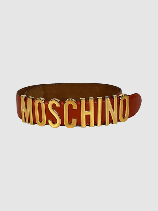 Logo Leather Belt - Size 40