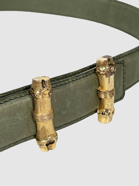 Gucci Bamboo Accent Belt - Size 32