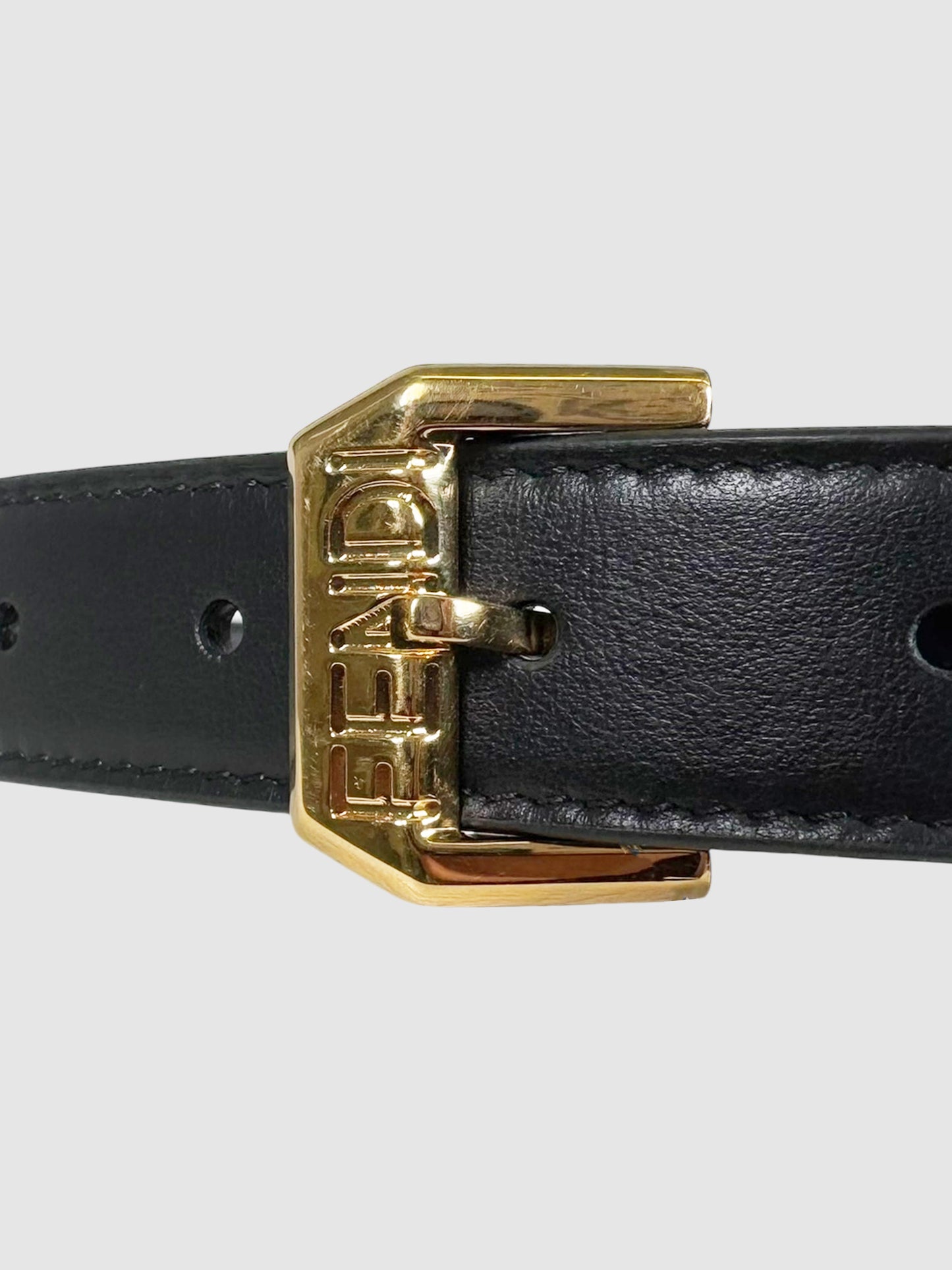 Fendace Leather Logo Belt