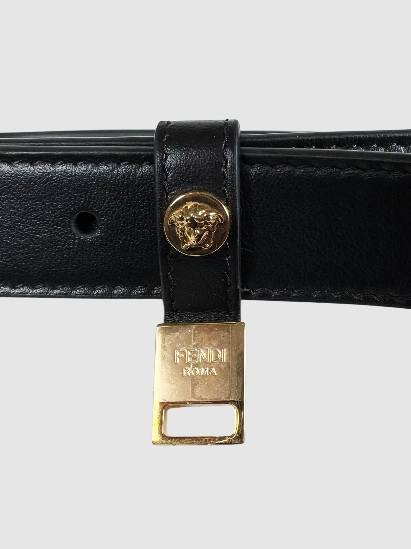 Fendace Leather Logo Belt