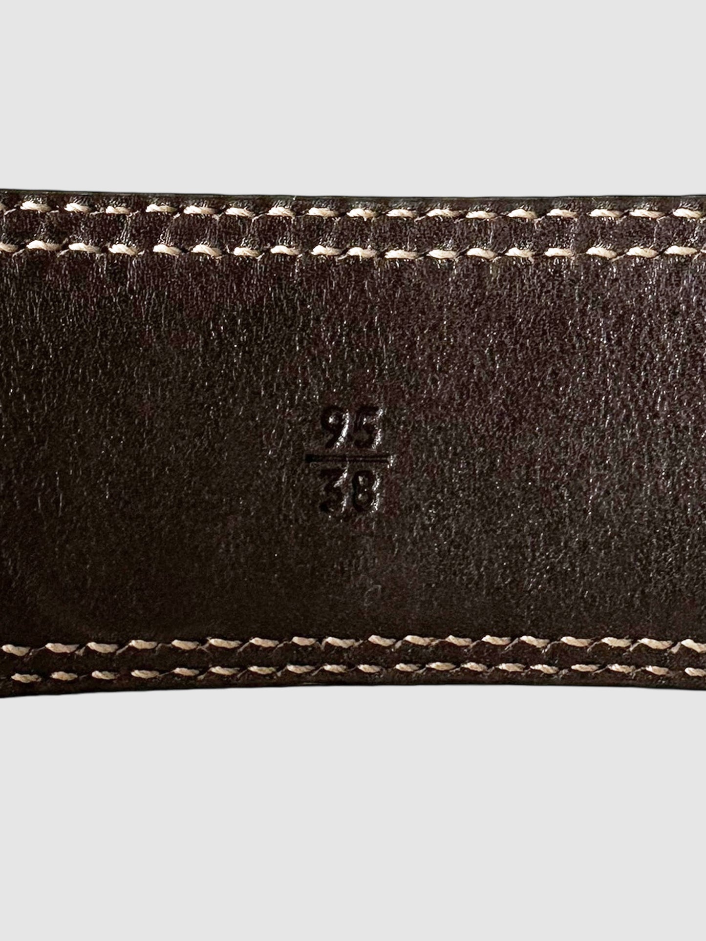 Logo Canvas Leather Trim Belt