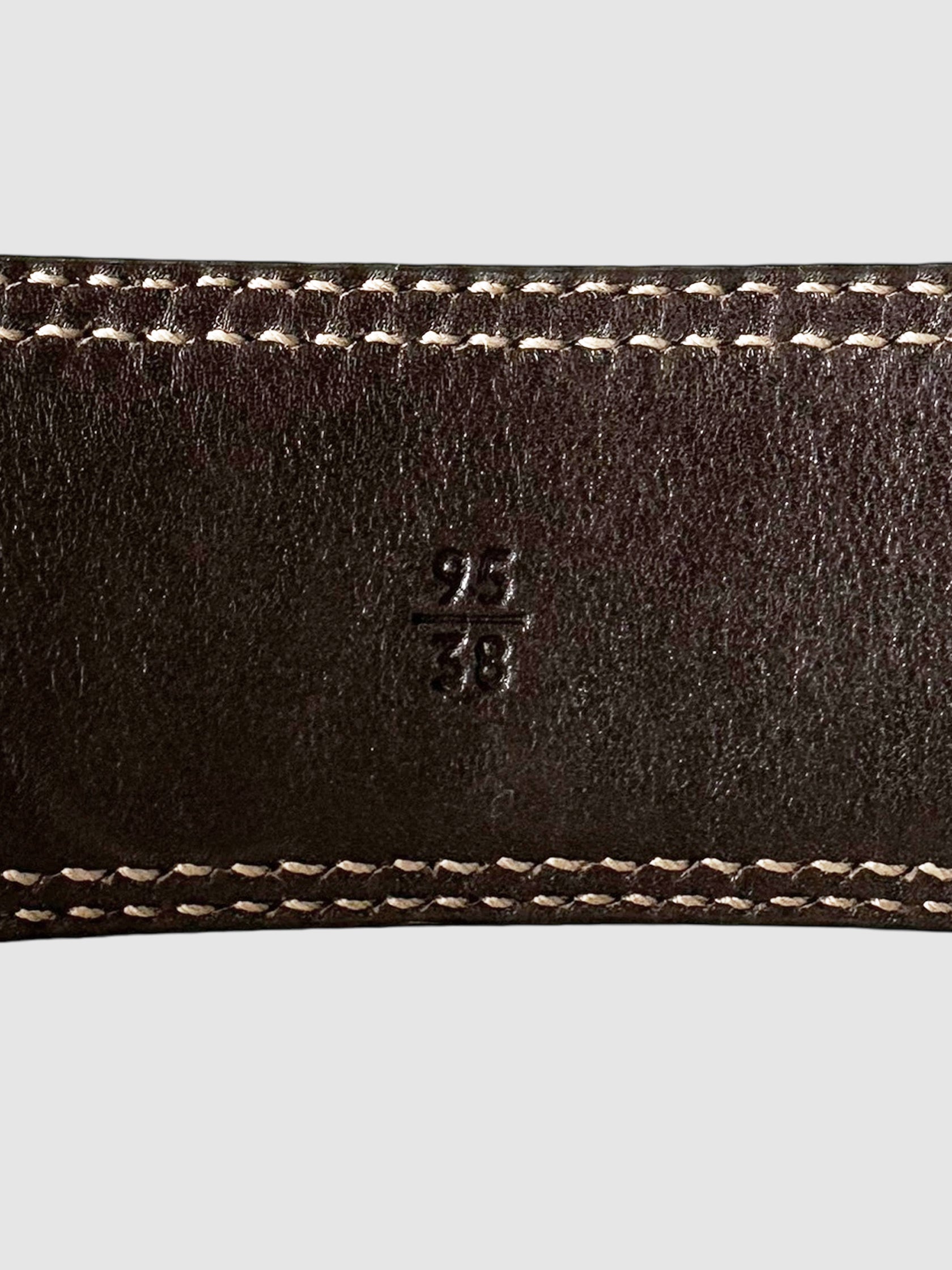 Logo Canvas Leather Trim Belt