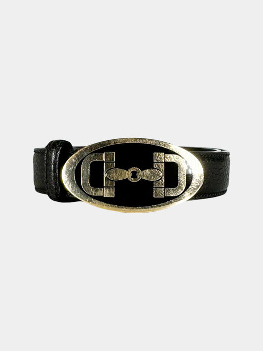 Horsebit Buckle Leather Belt