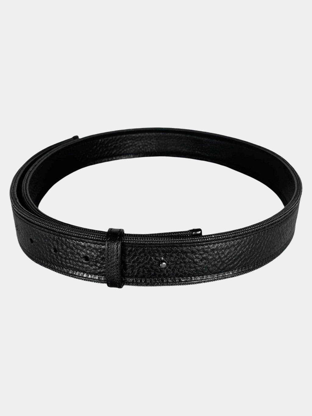 Monili Bead Trim Leather Belt