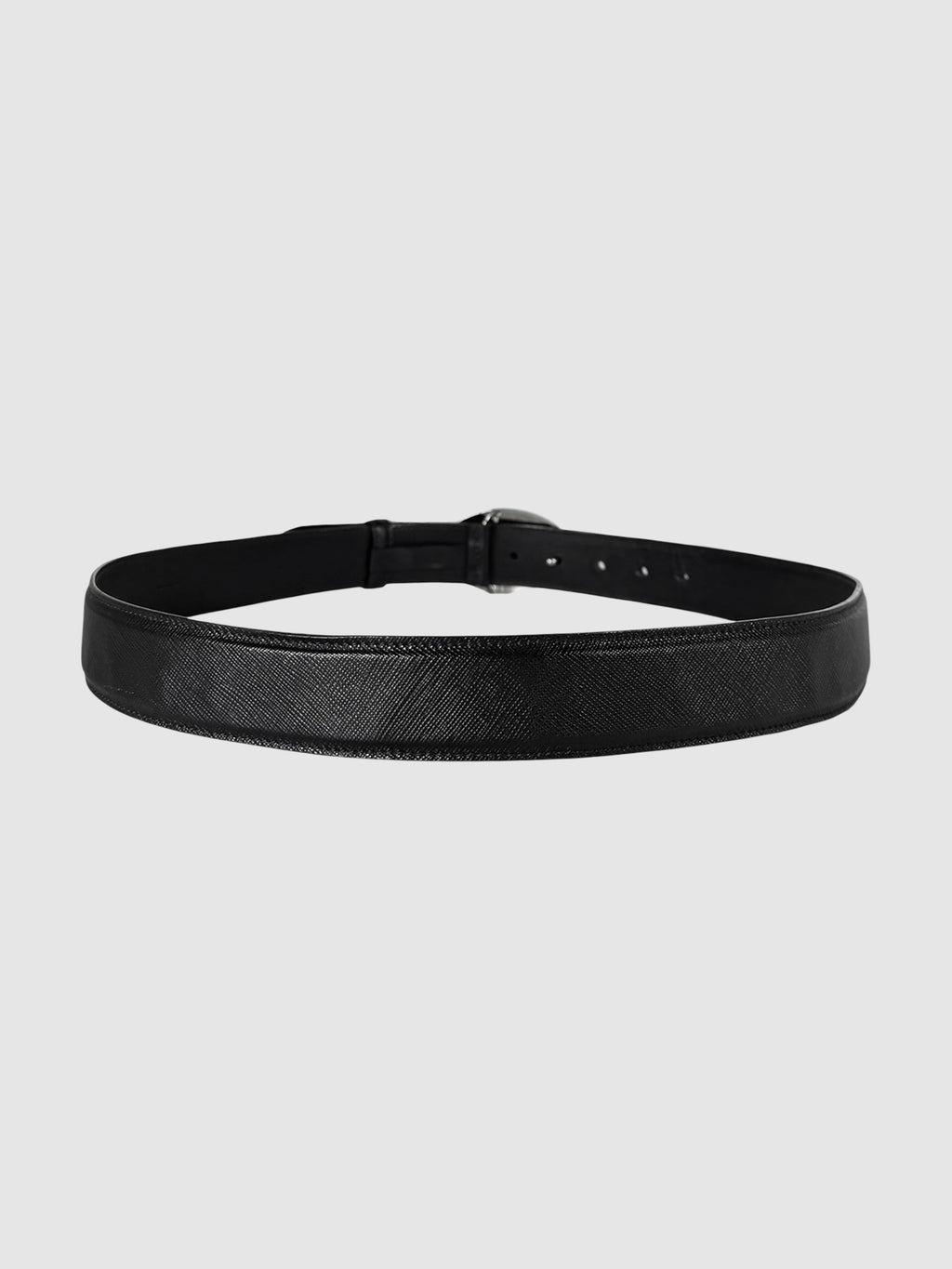 Oval Plaque Leather Belt