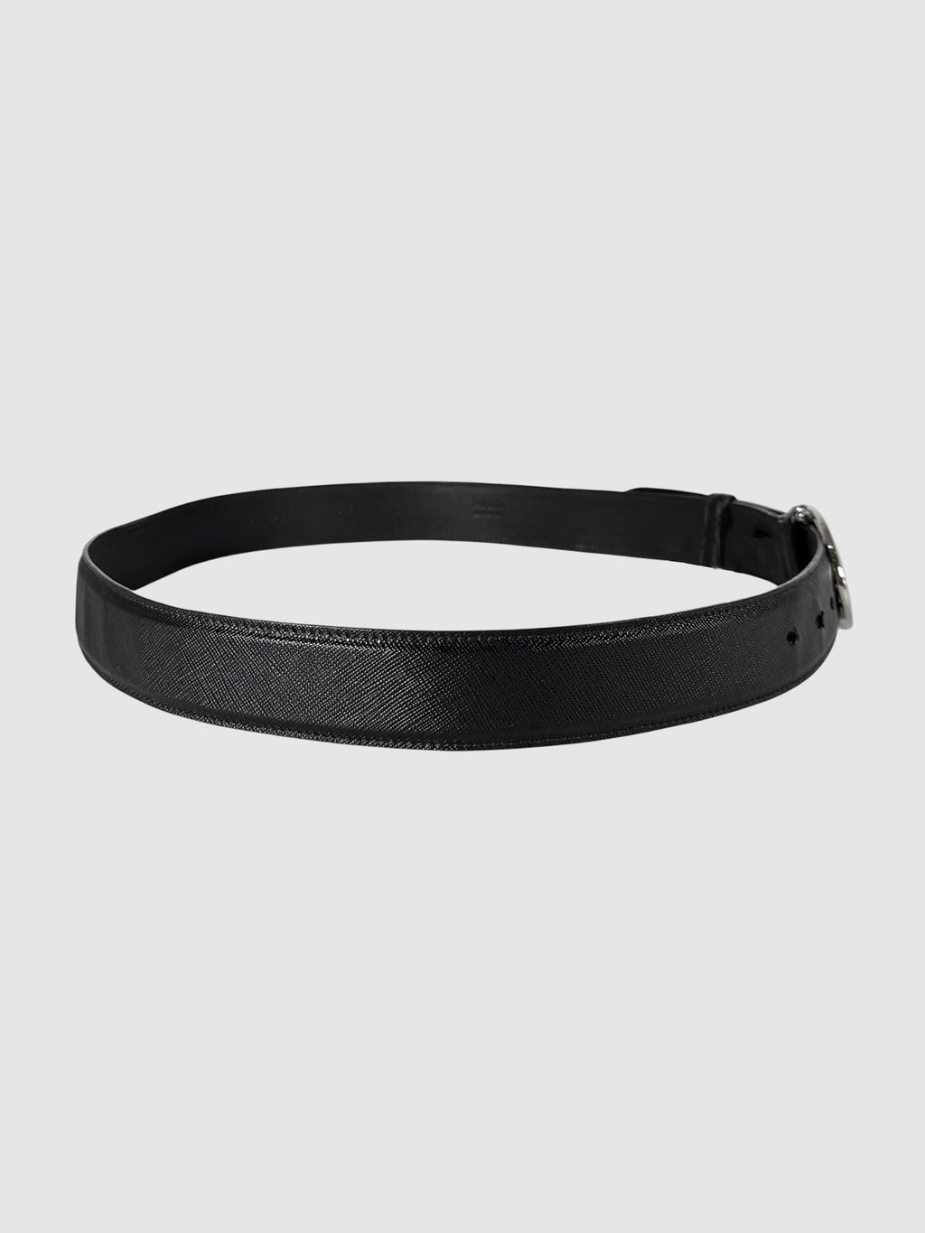 Oval Plaque Leather Belt