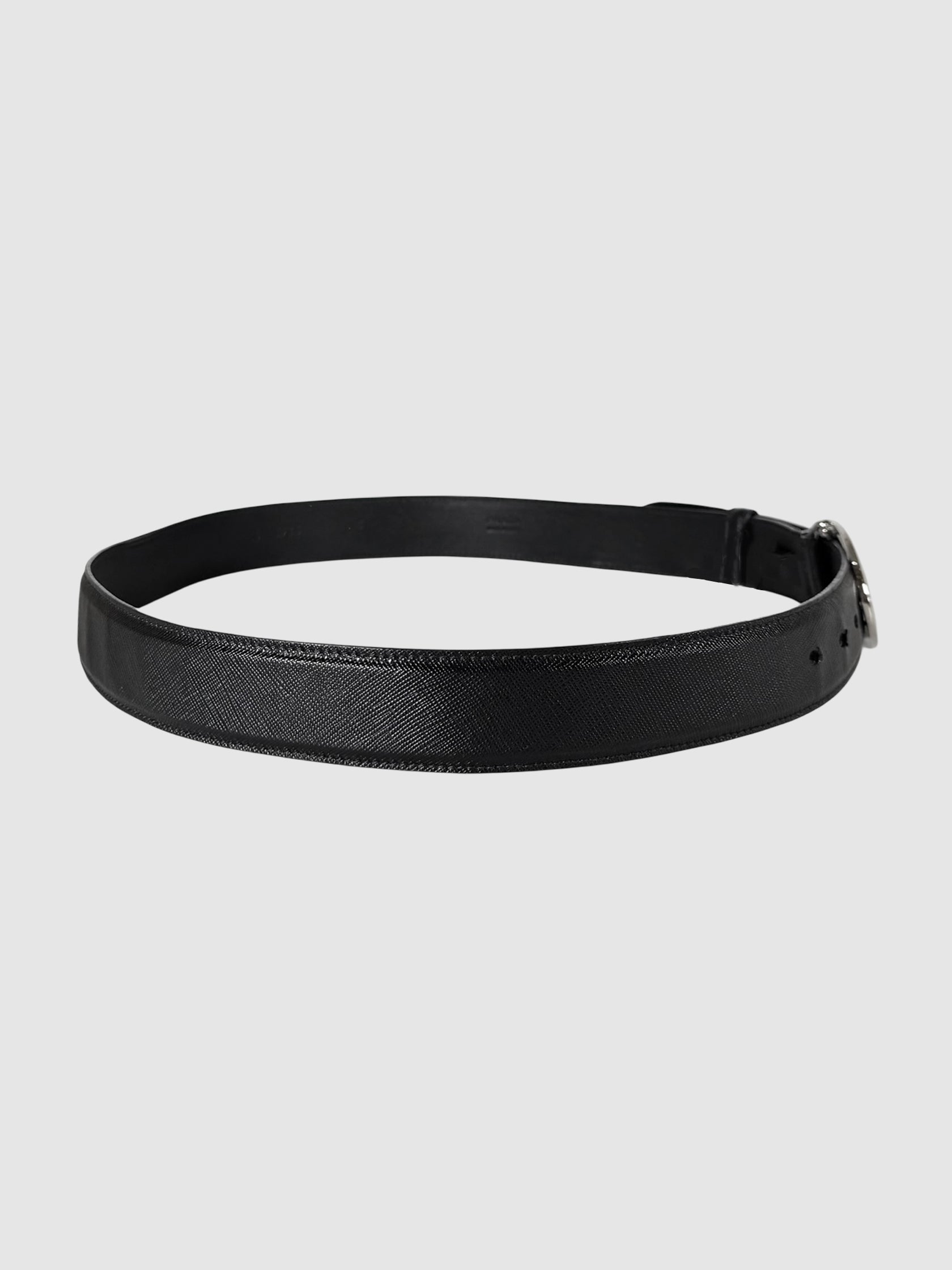 Oval Plaque Leather Belt