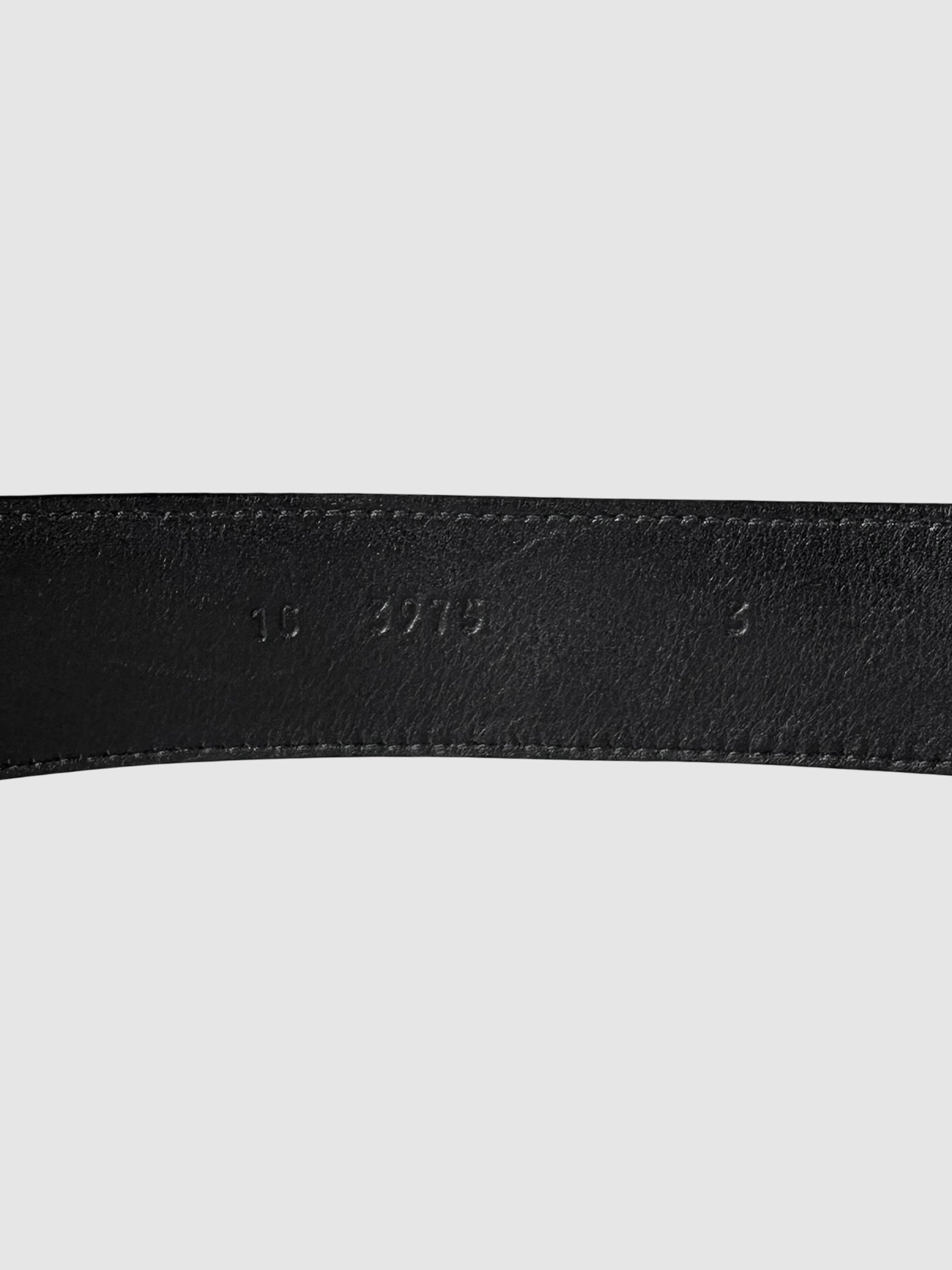 Oval Plaque Leather Belt