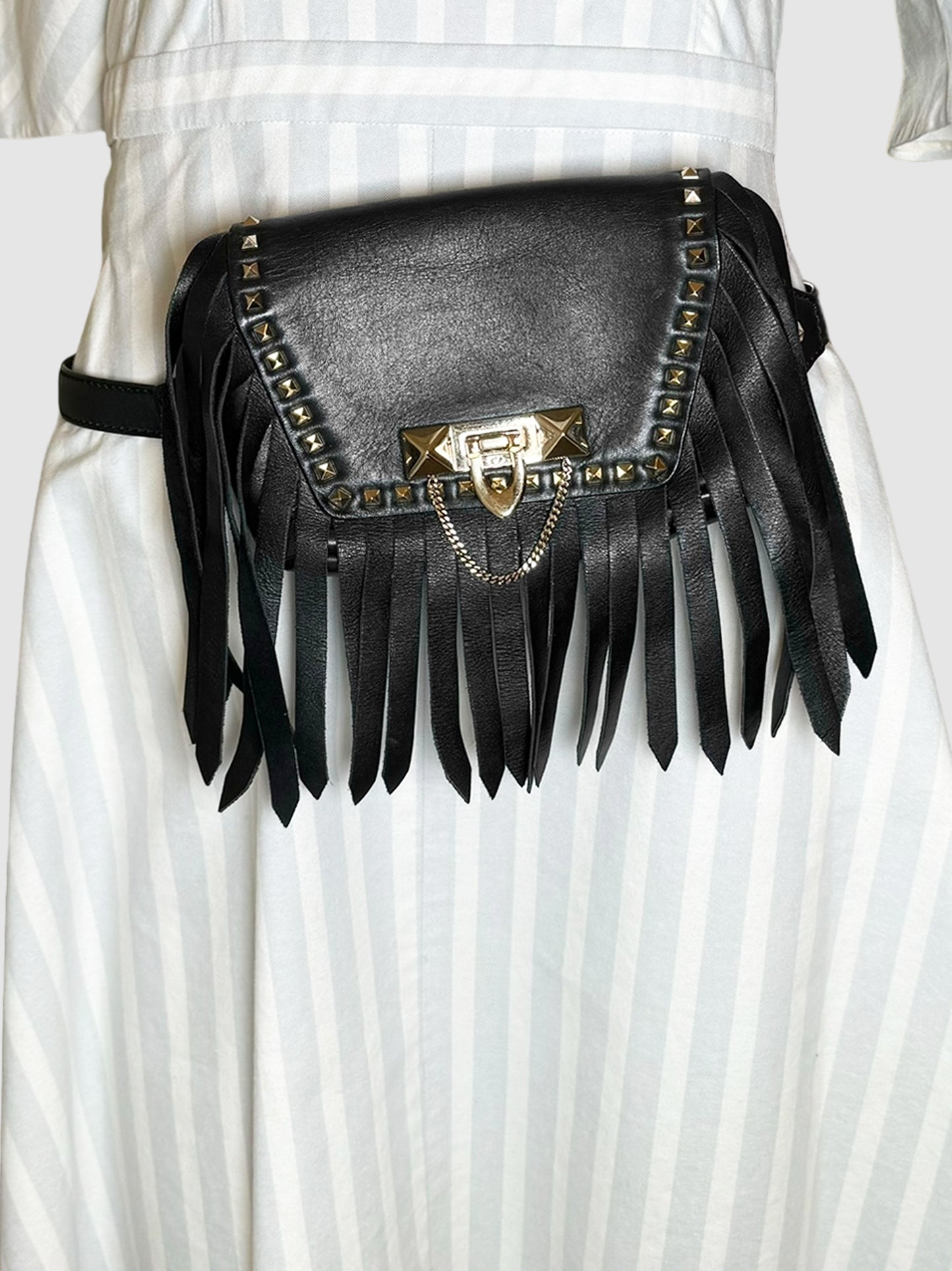 Leather Fringe Belt Bag