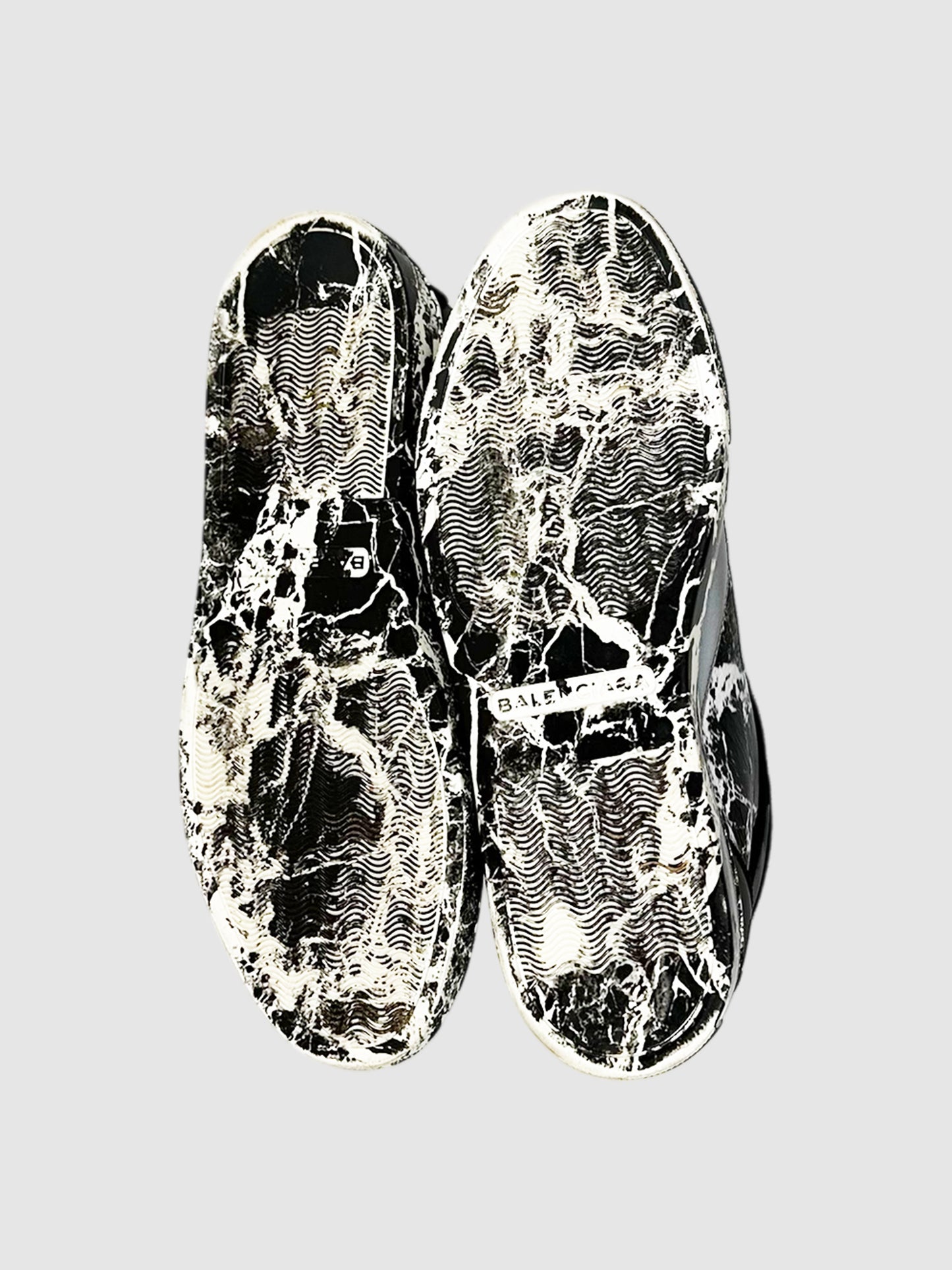 Marble Print High Top Sneakers - Size 38