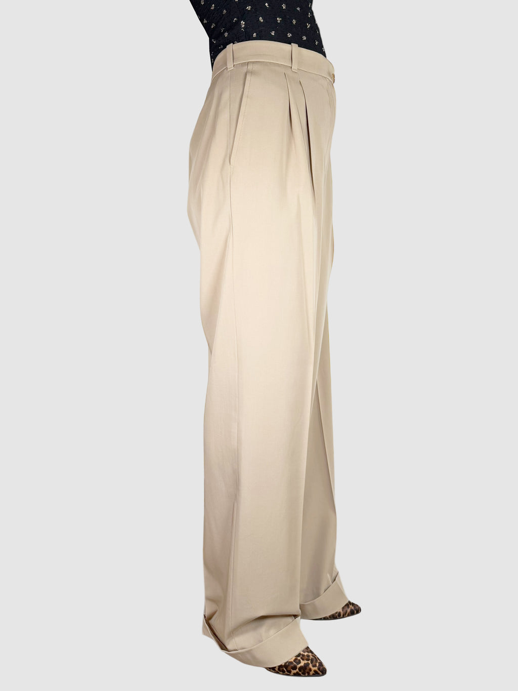 Wool Pleated Pants