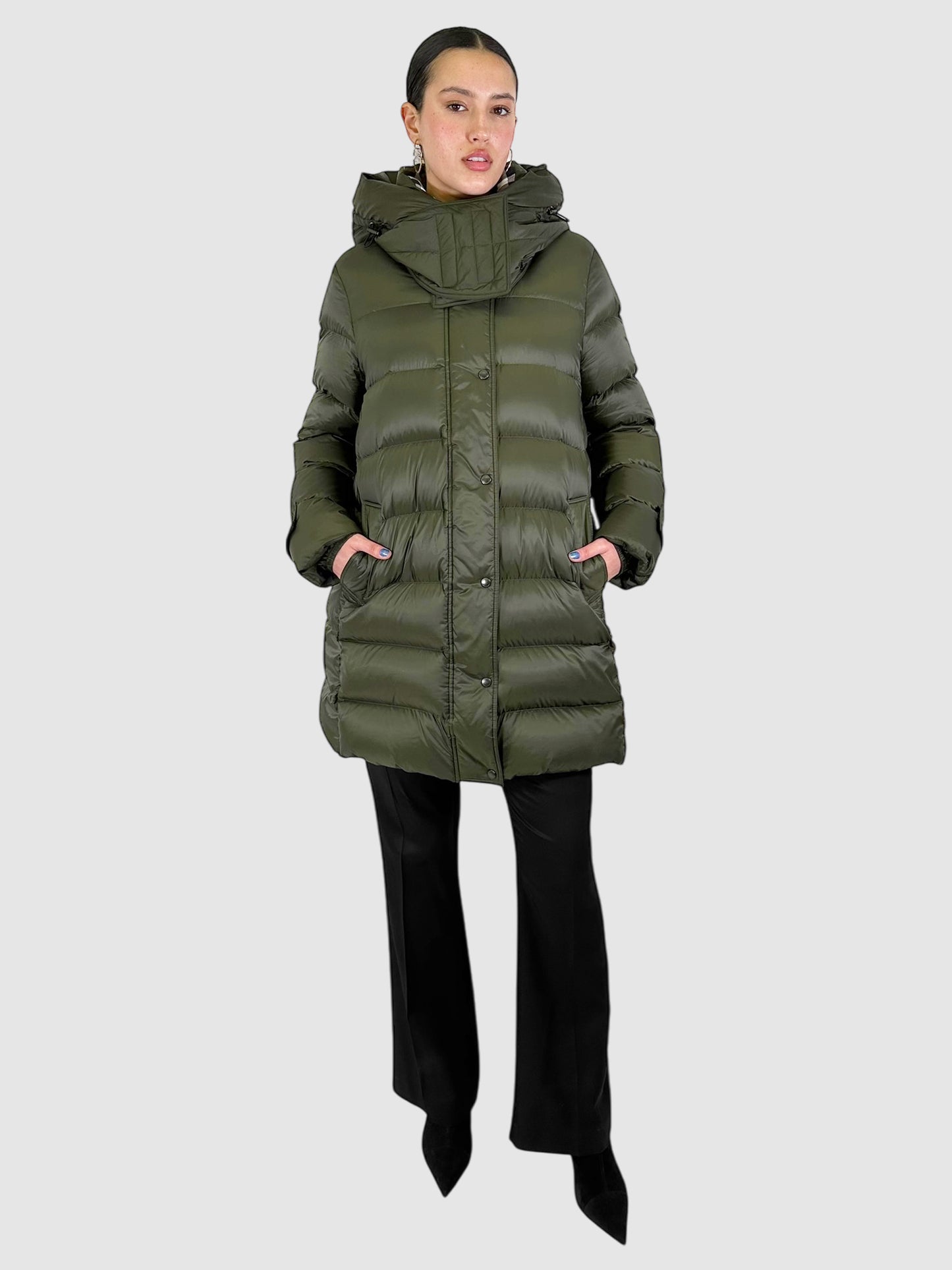 Down Hooded Puffer Coat - Size XL