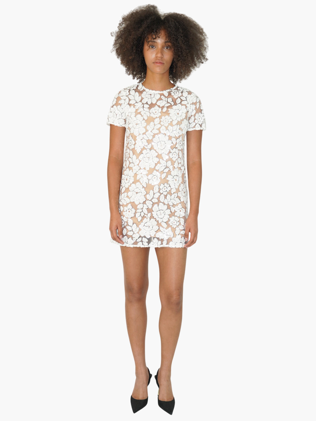 Sequinned Floral Dress