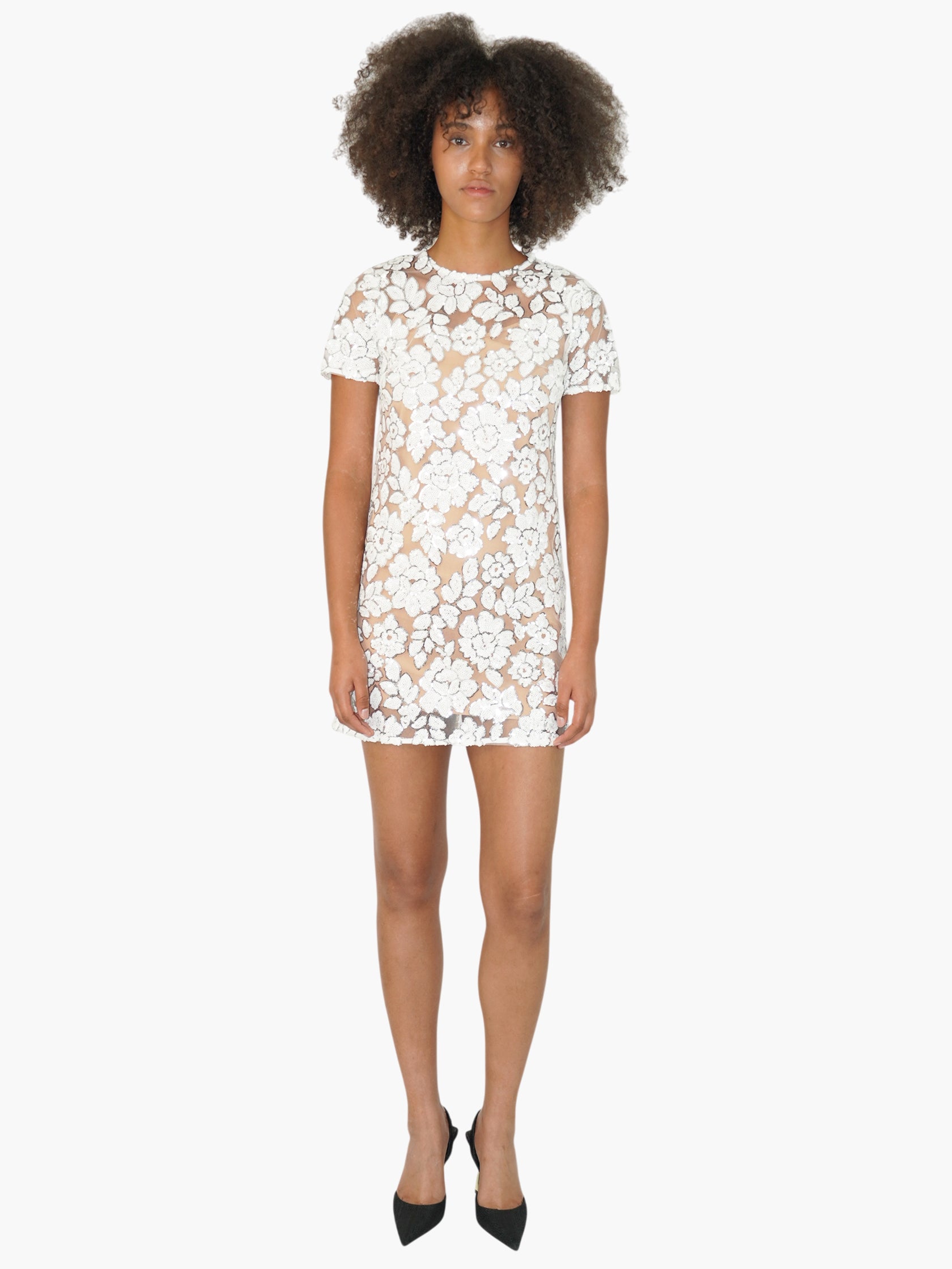 Sequinned Floral Dress