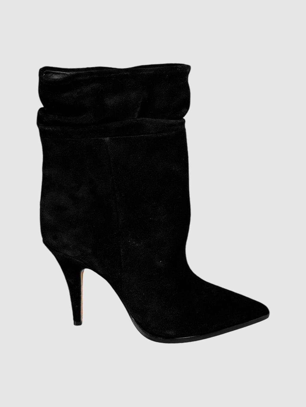 Suede Pointed Toe Boots - Size 37
