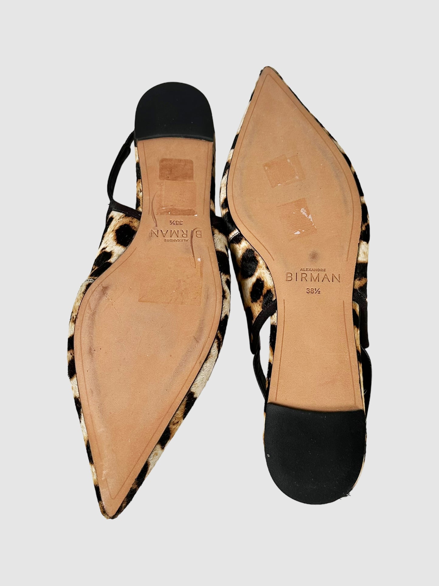 Leopard Print Slingback Flats - Size 38.5