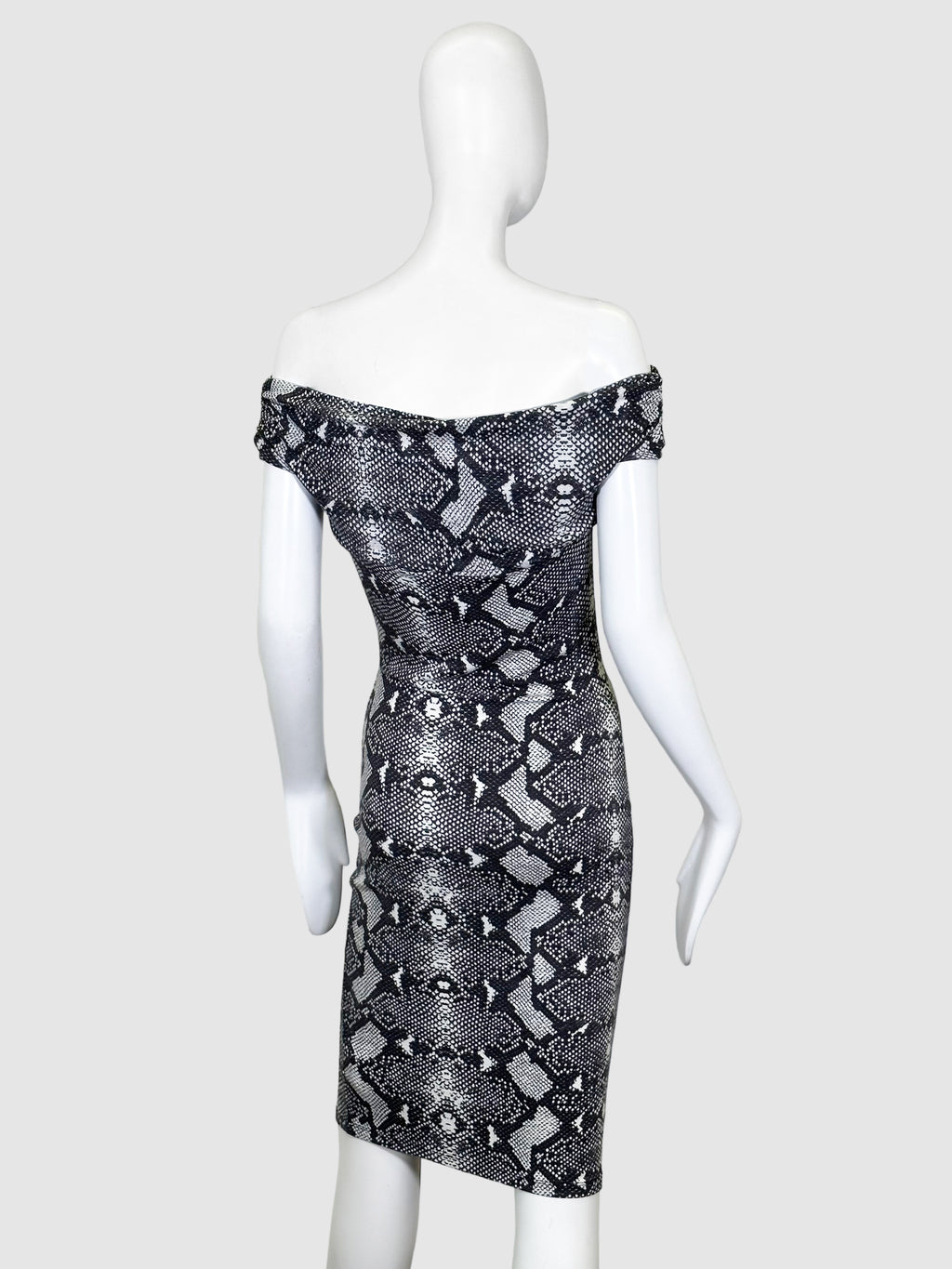 Reptile Print Off-The-Shoulder Dress - Size 42