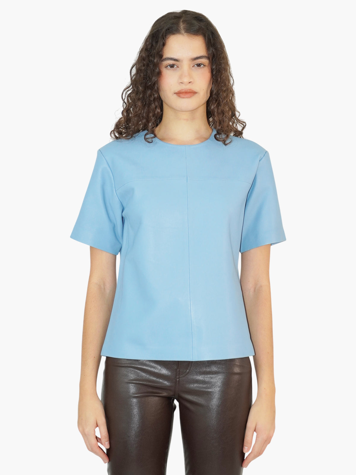 Leather Audrey Top