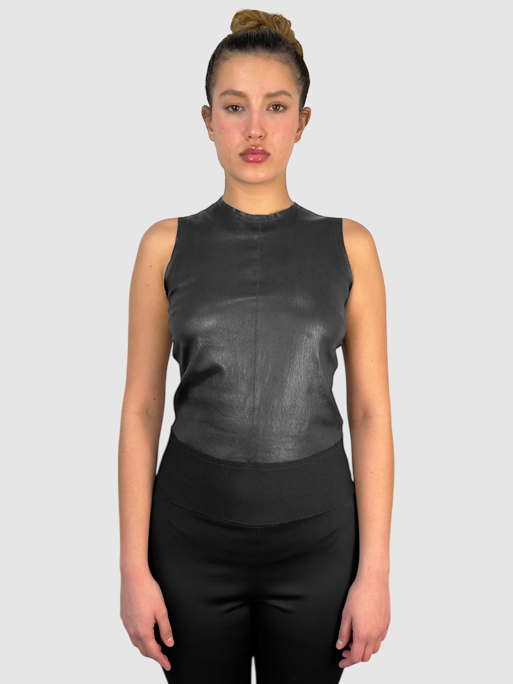 Leather Sleeveless Top