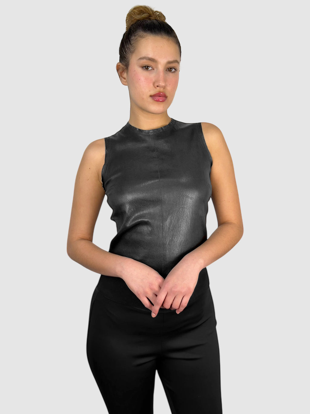Leather Sleeveless Top