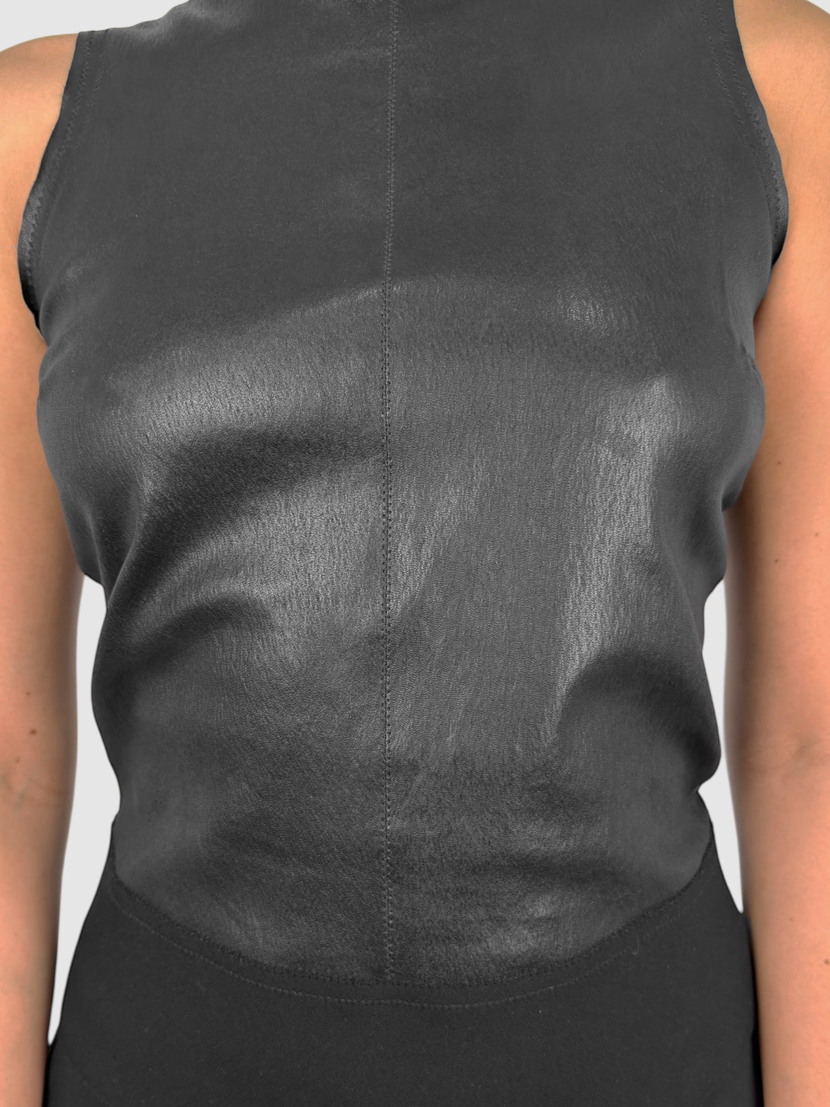 Leather Sleeveless Top