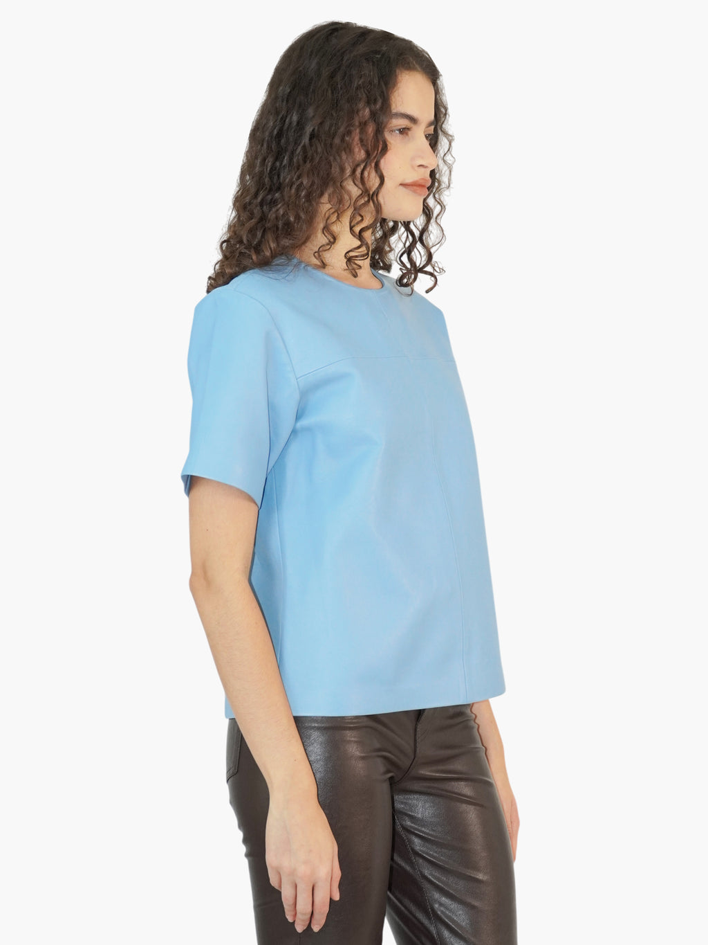 Leather Audrey Top