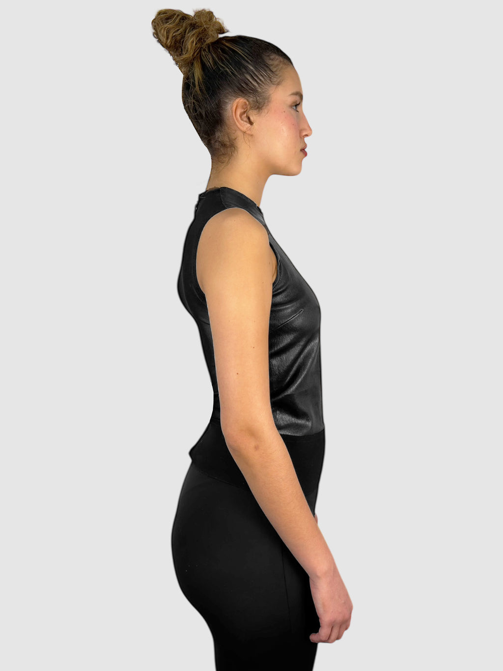 Leather Sleeveless Top