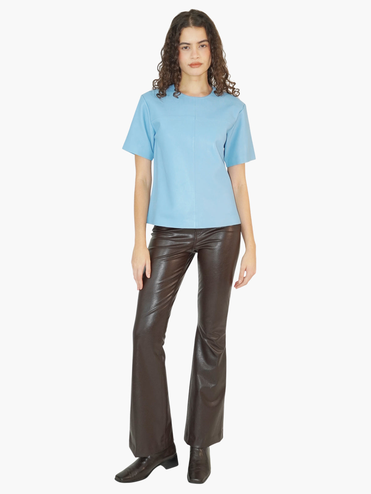 Leather Audrey Top