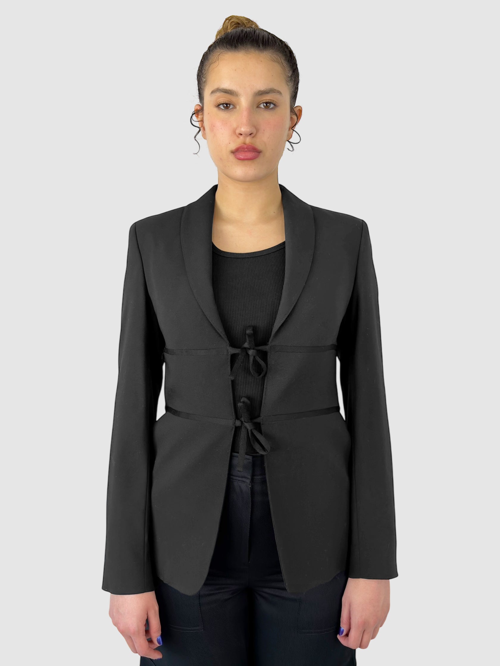 Wool Tie-Front Blazer