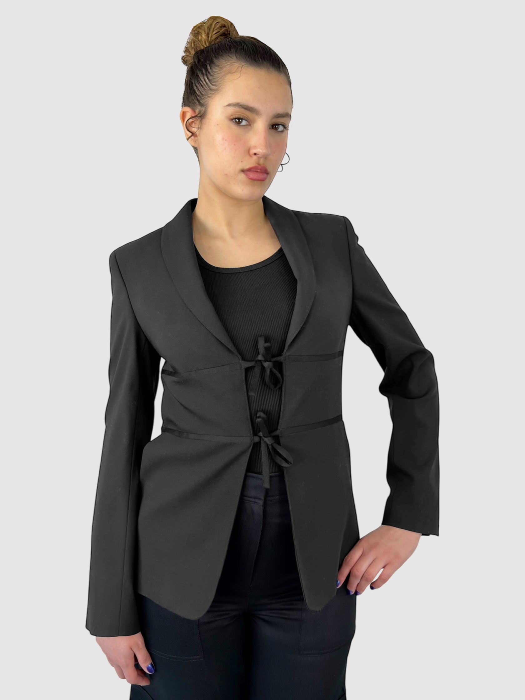 Wool Tie-Front Blazer