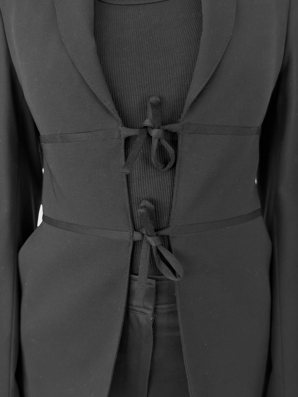 Wool Tie-Front Blazer