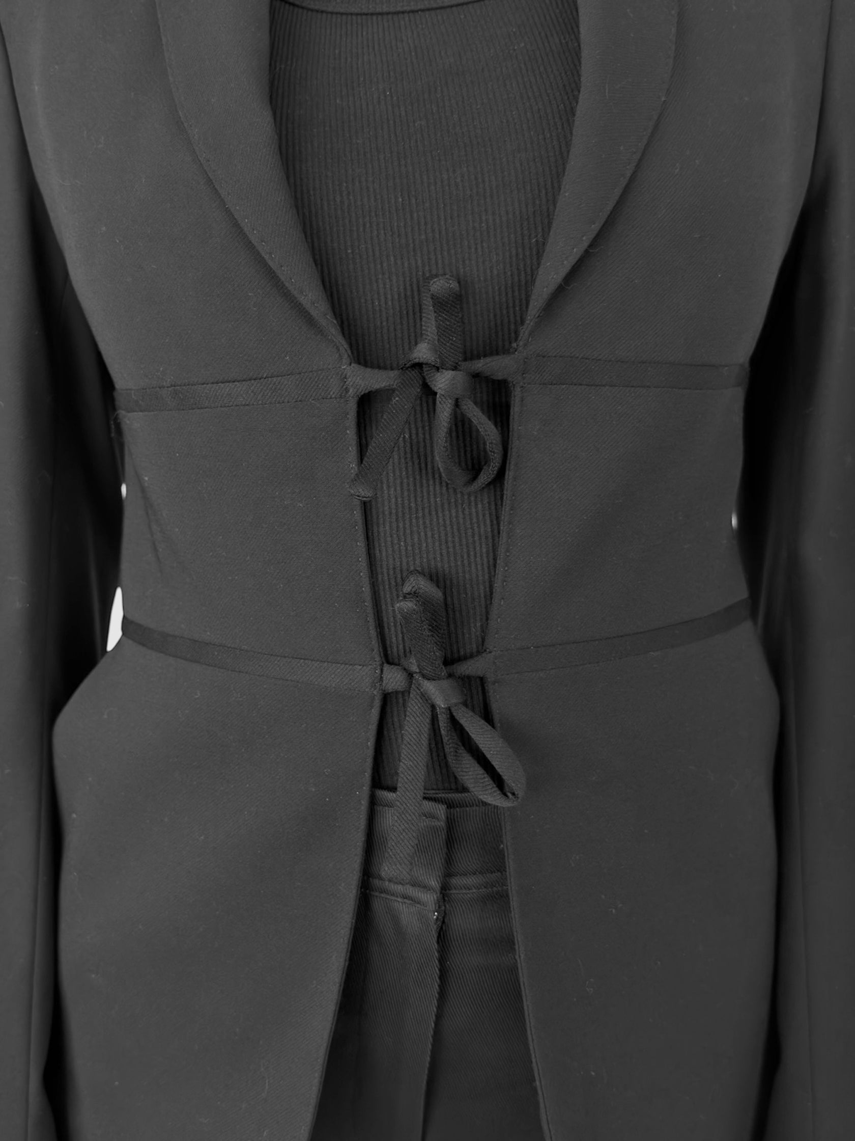 Wool Tie-Front Blazer