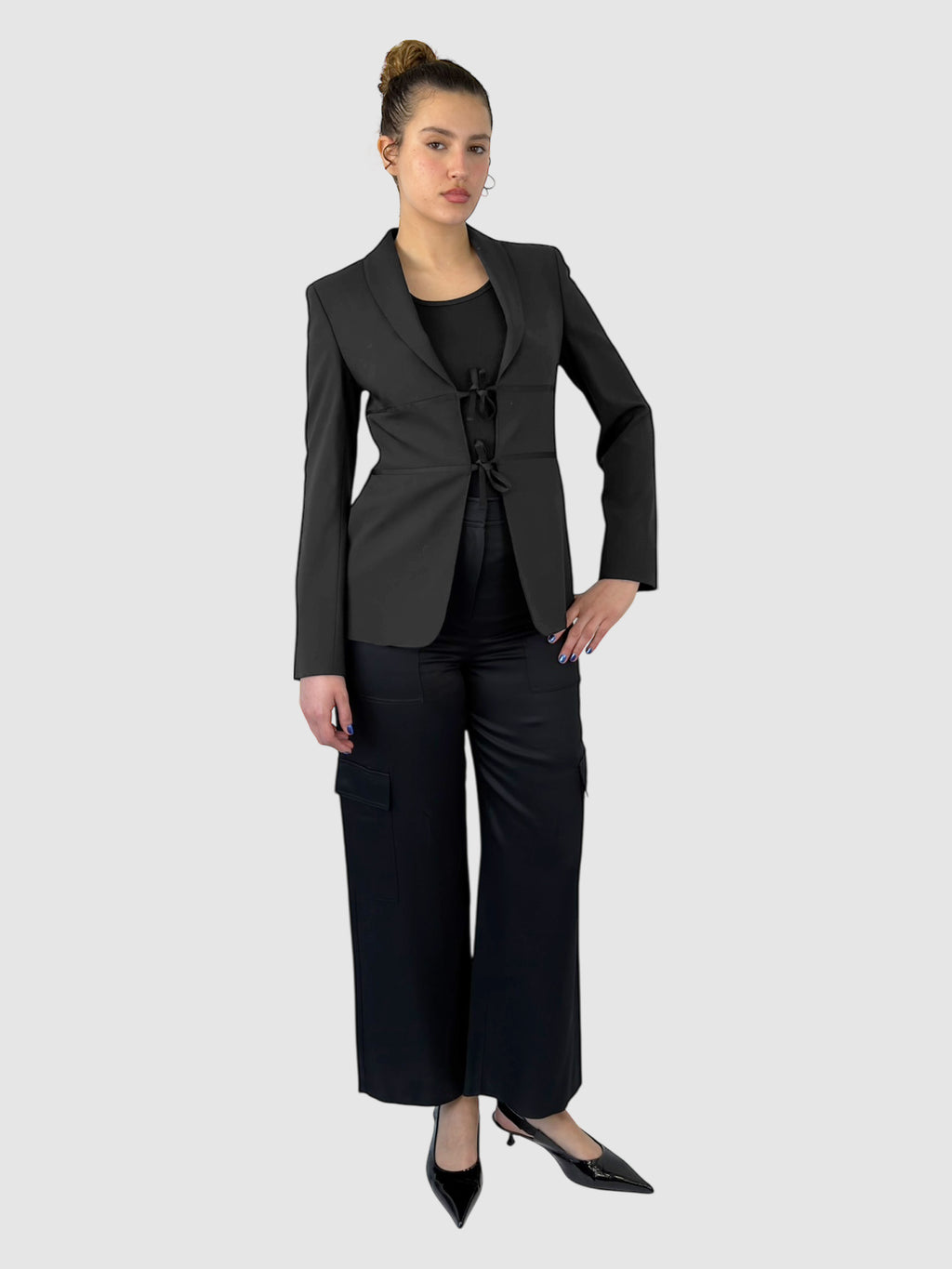 Wool Tie-Front Blazer