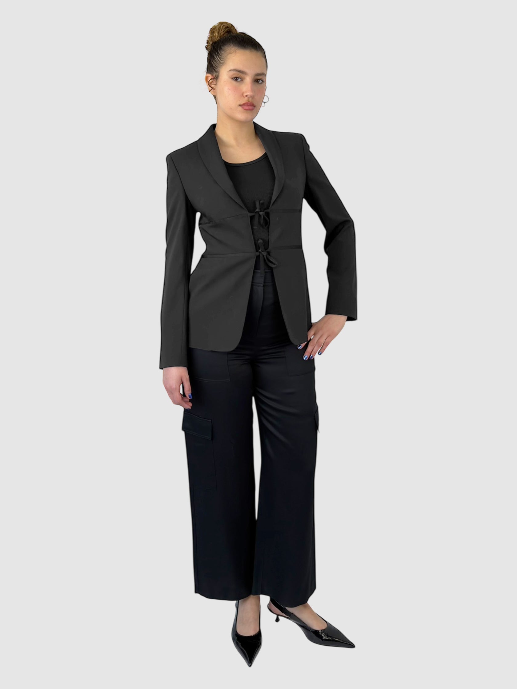 Wool Tie-Front Blazer