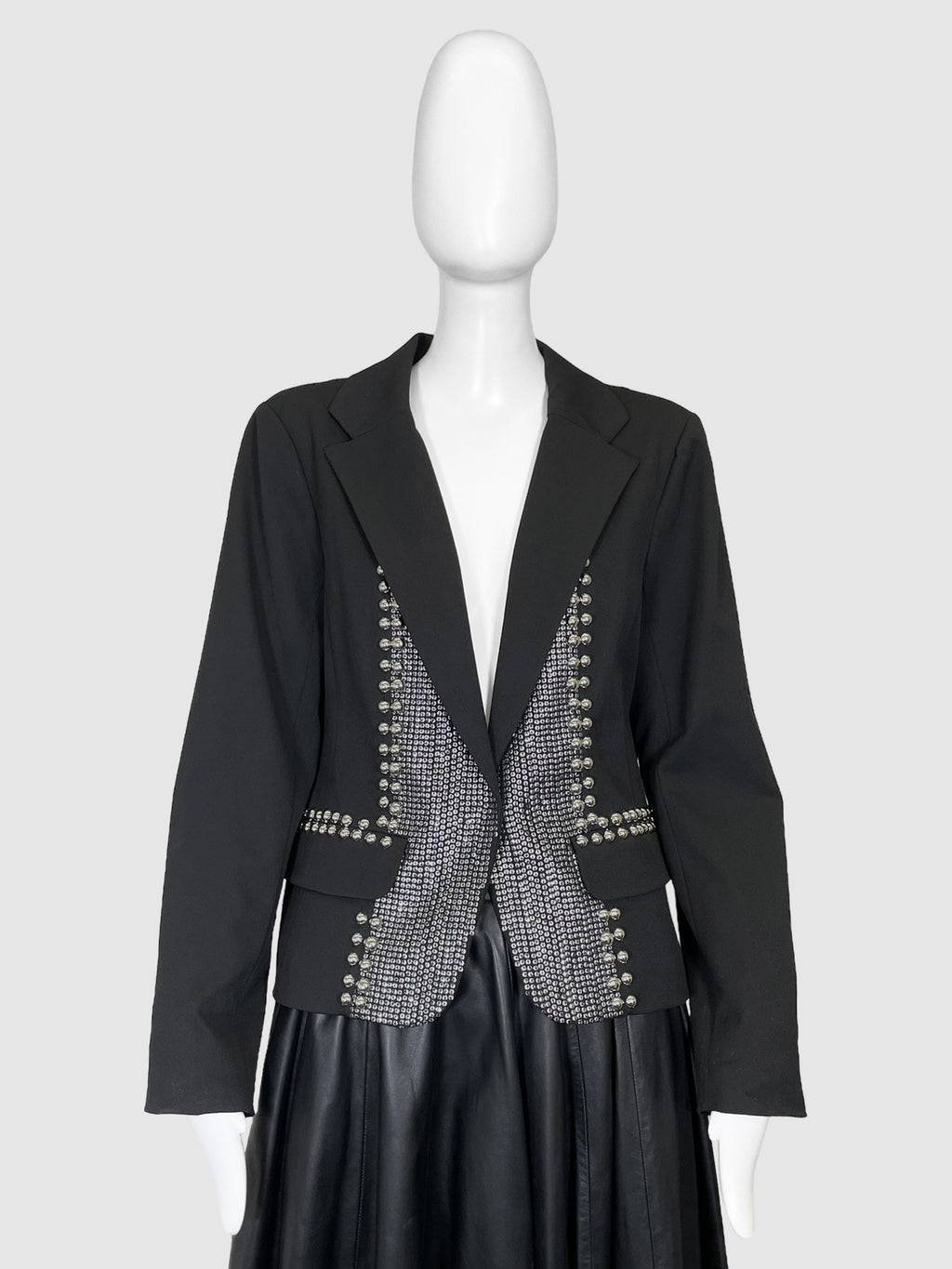 Nanette Lepore Sequin Beaded Single-Breasted Blazer - Size 12