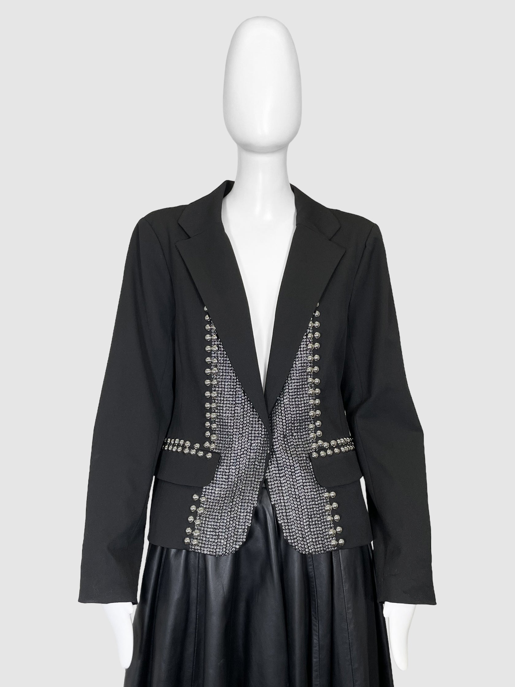 Nanette Lepore Sequin Beaded Single-Breasted Blazer - Size 12