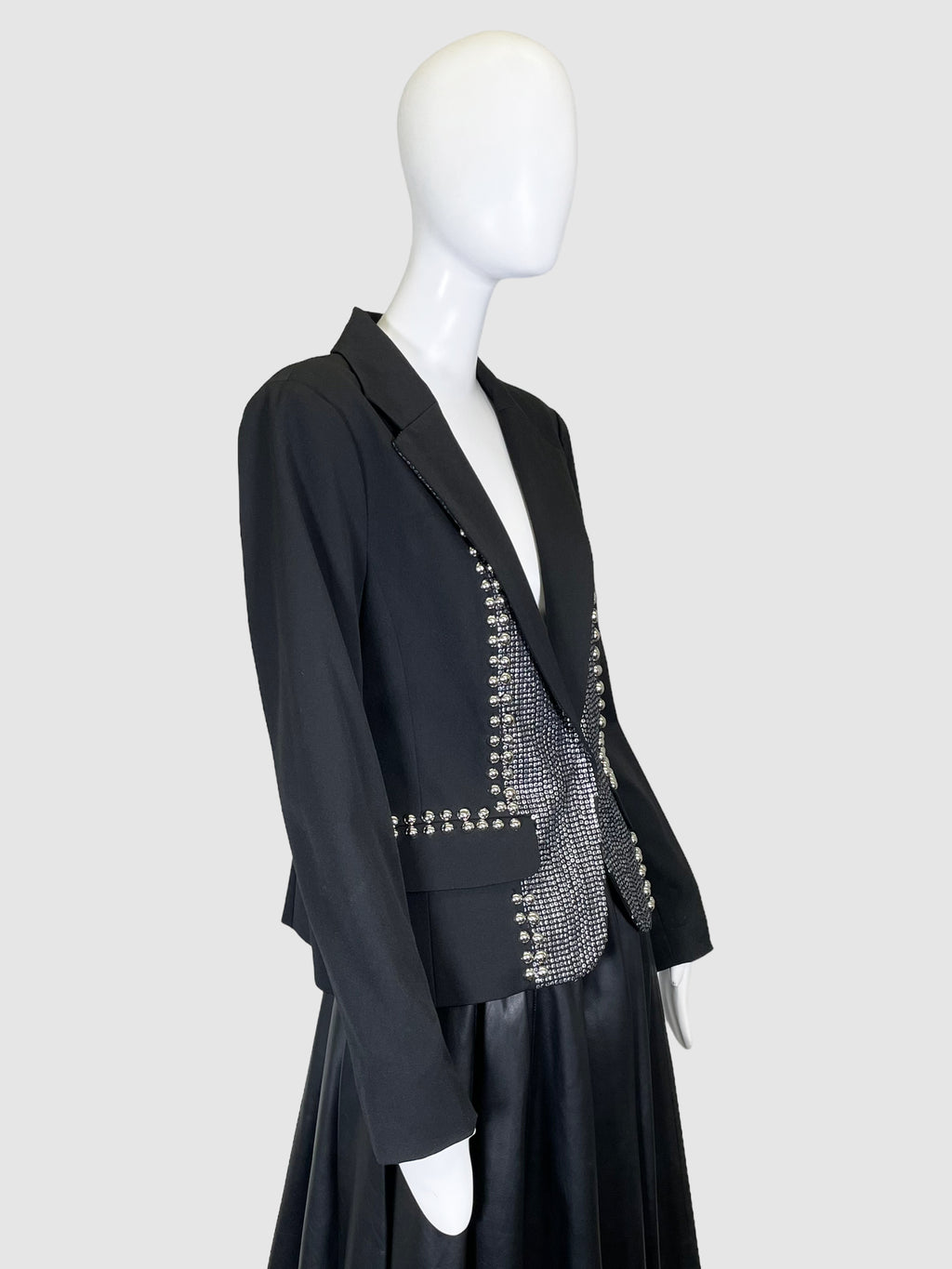 Nanette Lepore Sequin Beaded Single-Breasted Blazer - Size 12