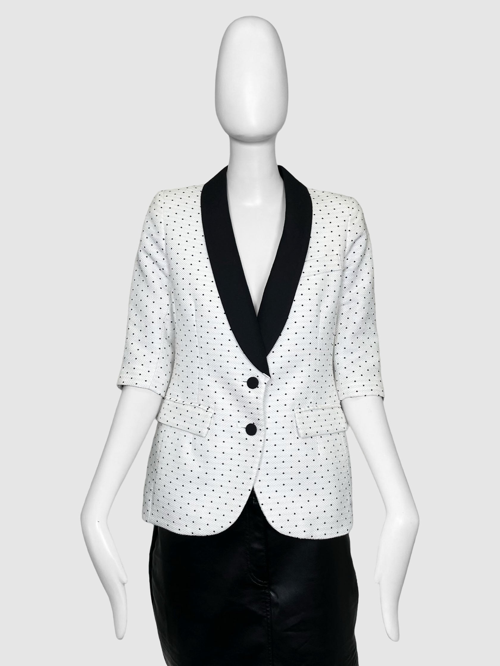 Short Sleeve Polka Dot Blazer - Size 4