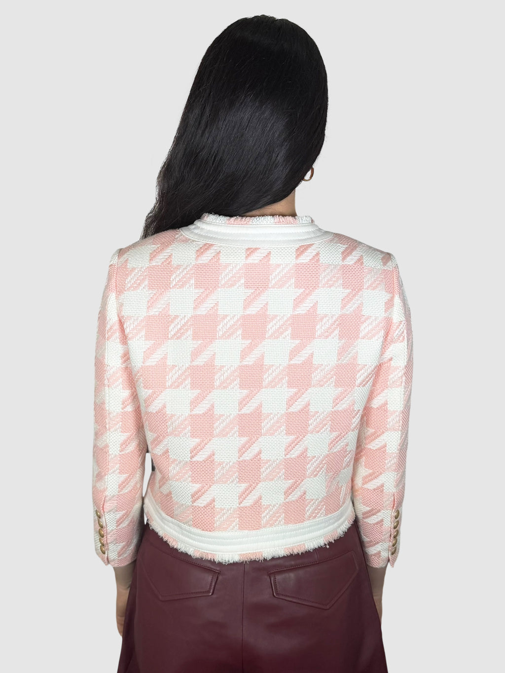 Houndstooth Cropped Blazer