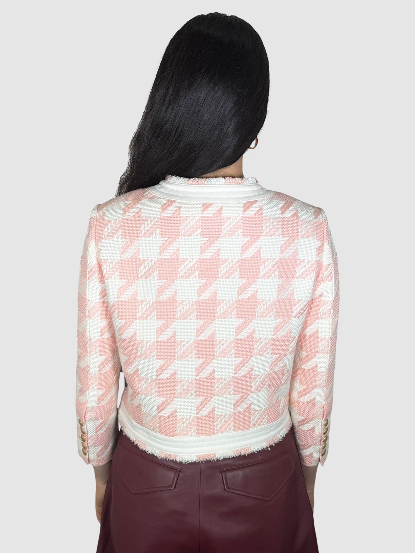 Houndstooth Cropped Blazer