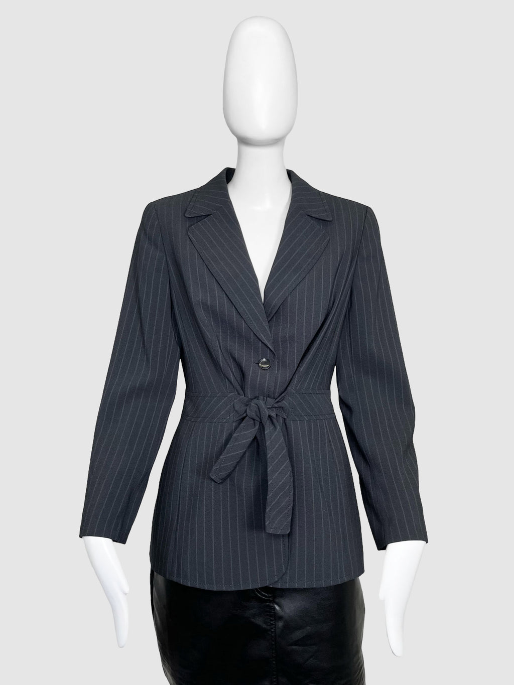 Striped Blazer with Belt - Size 40