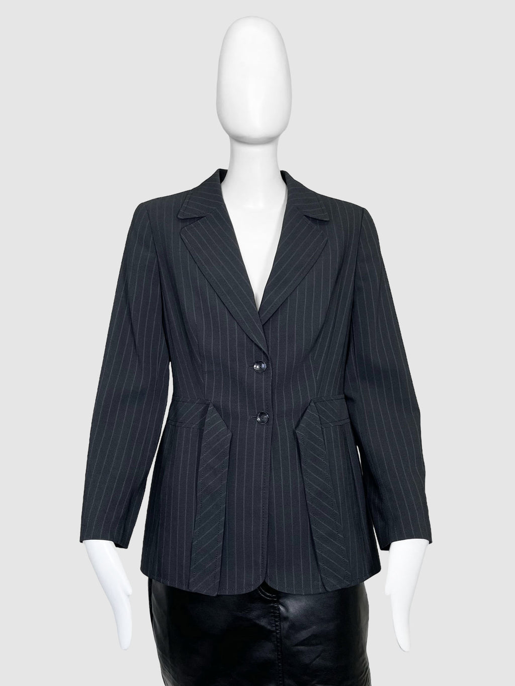 Striped Blazer with Belt - Size 40