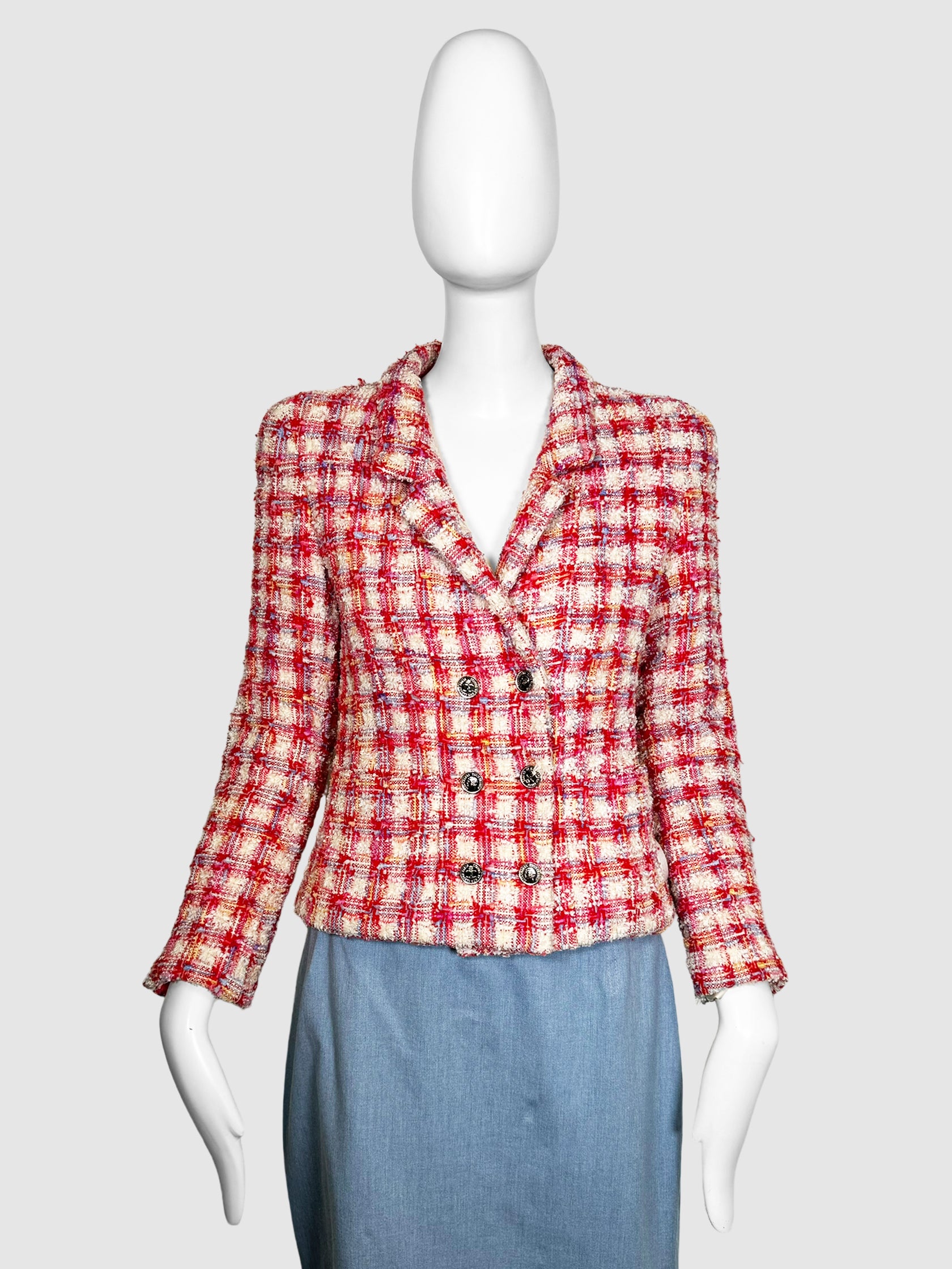 Tweed Double-Breasted Blazer - Size S