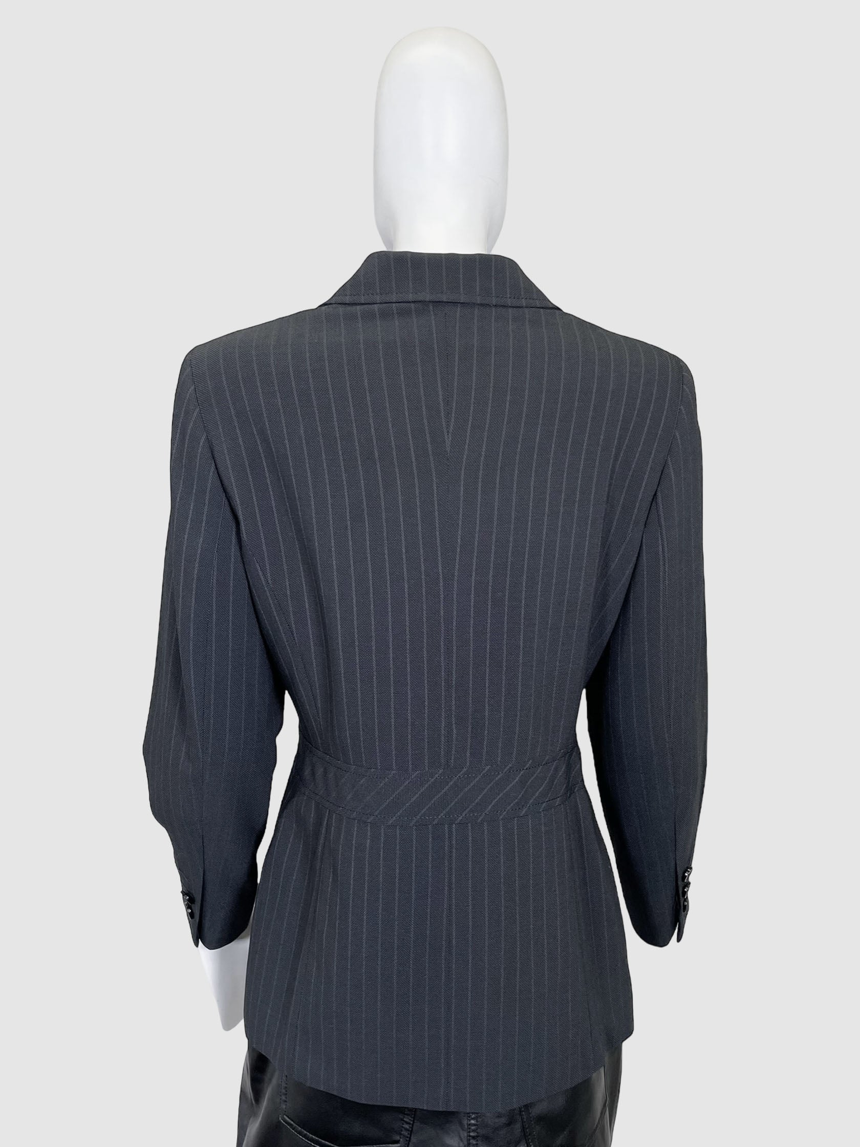 Striped Blazer with Belt - Size 40