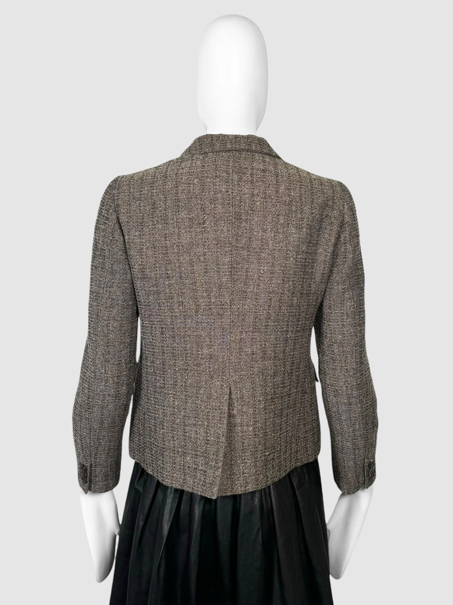 Tweed Single-Breasted Blazer - Size 40