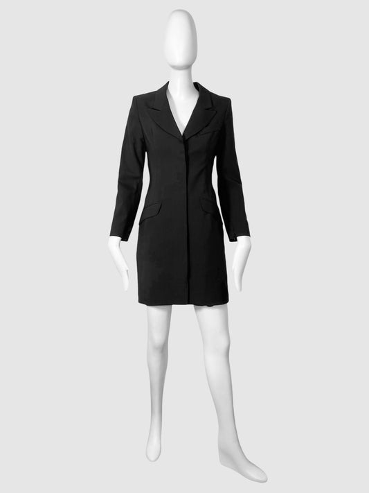 Single-Breasted Wool Blazer Dress - Size 2