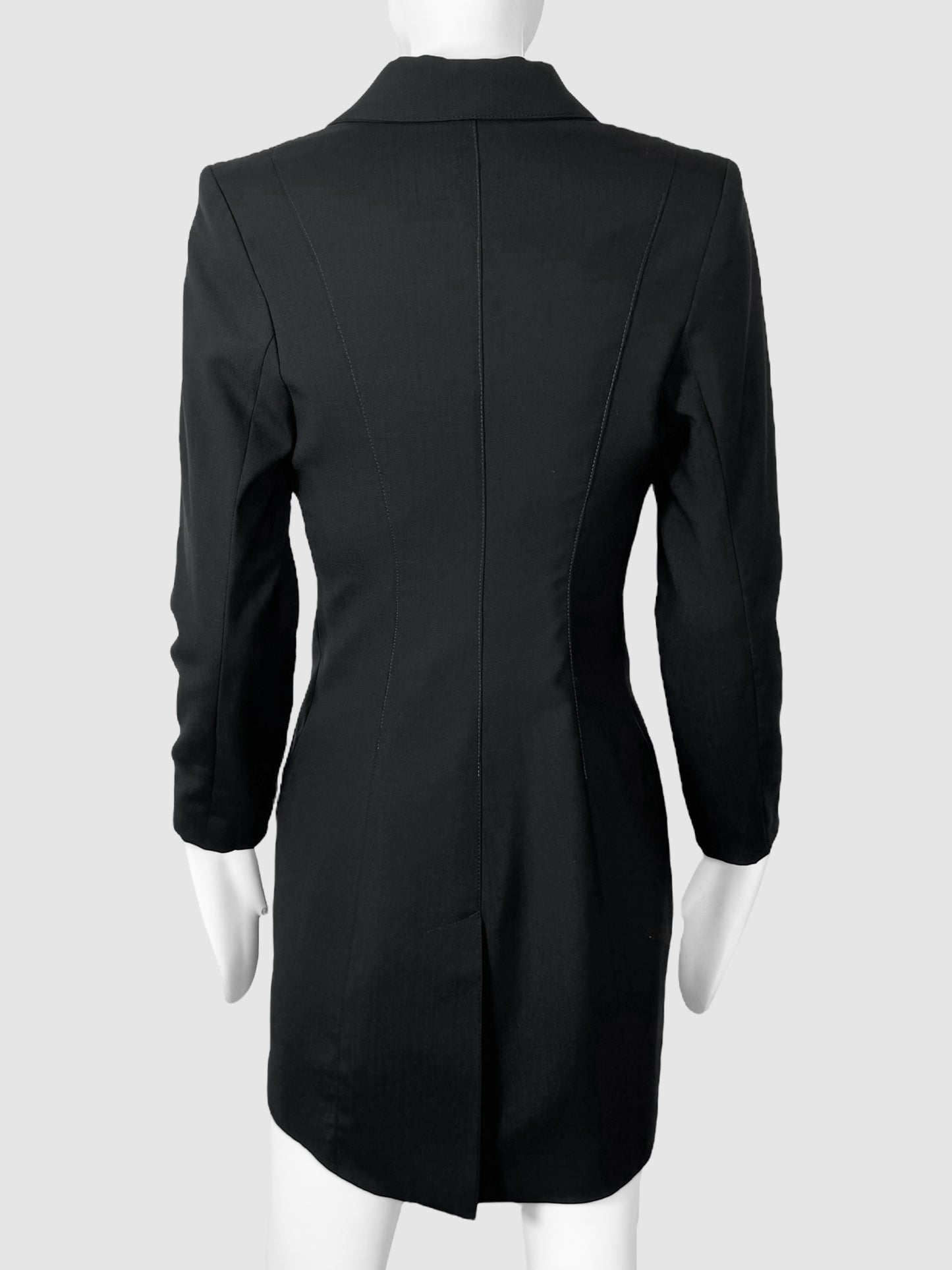 Single-Breasted Wool Blazer Dress - Size 2