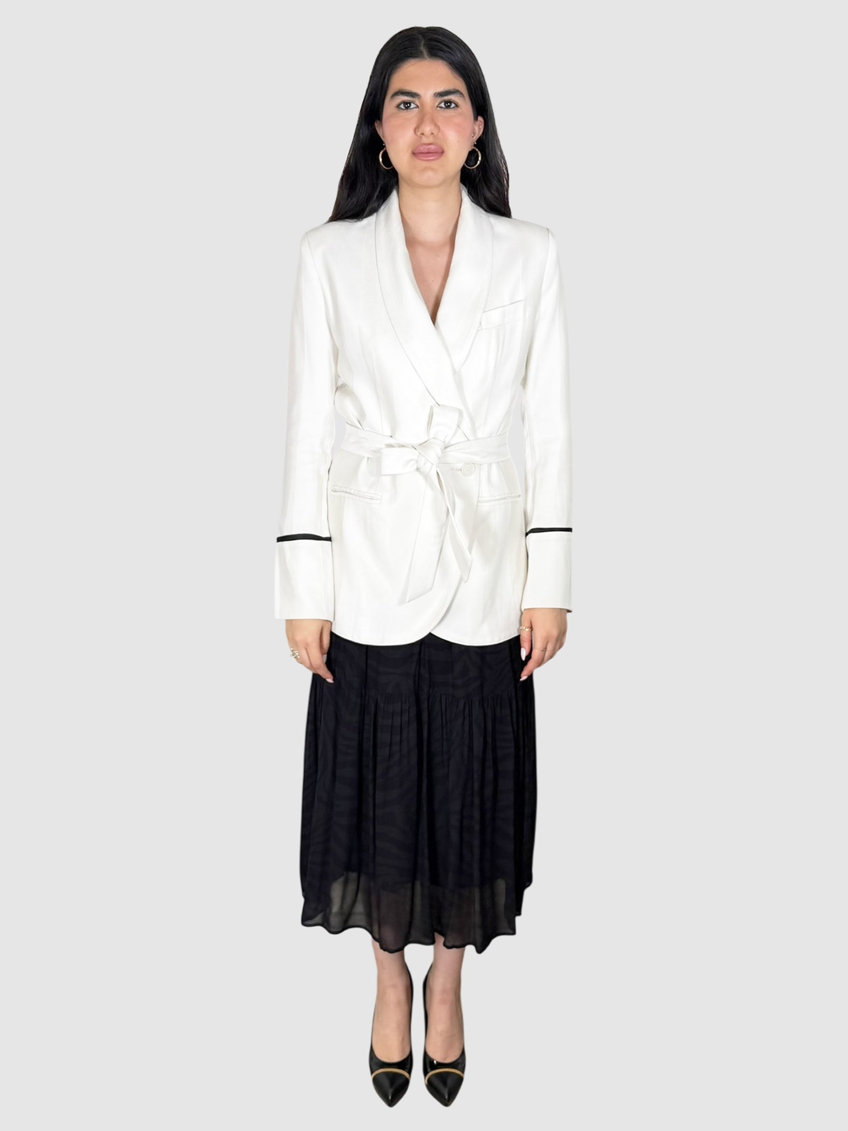 Crossover Belted Blazer