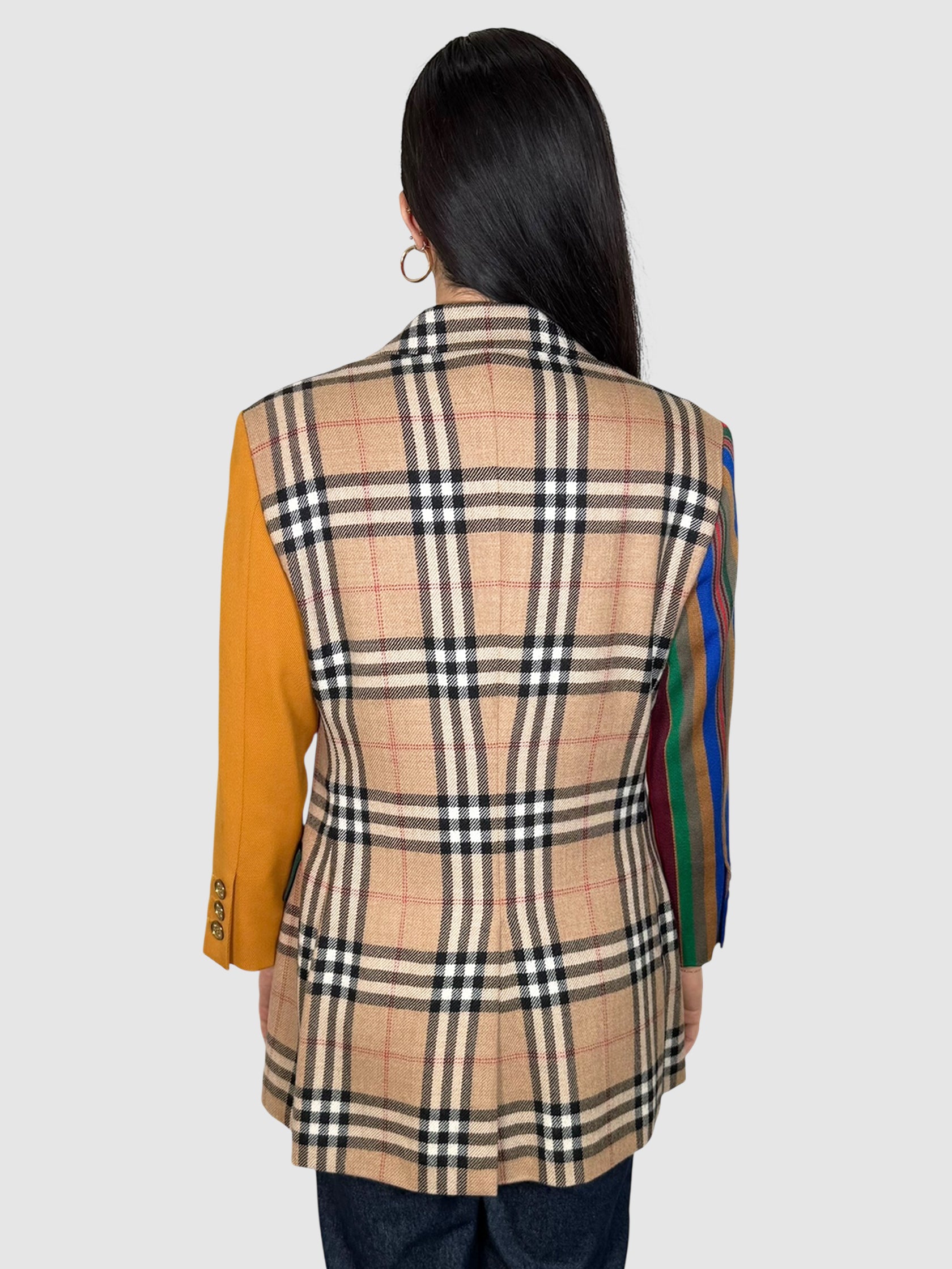 Multi-Pattern Wool Blazer